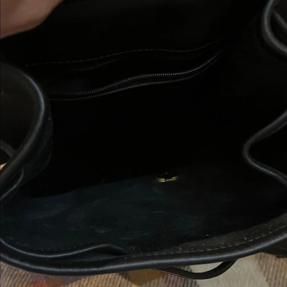 Coach Black Leather Backpack with Gold Hardware - Picture 8 of 10